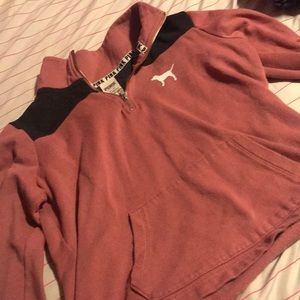 pink half zip